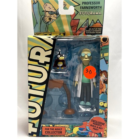 Futurama Professor Hubert J Farnsworth With Roberto Build-A-Bot By Toynami NIB - Picture 1 of 2